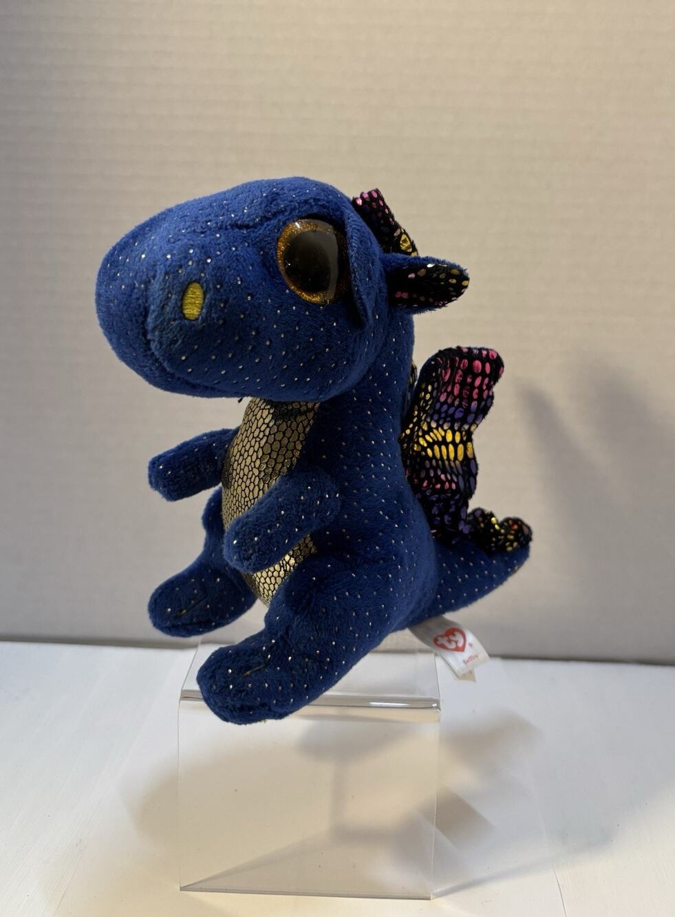 Ty SAFFIRE Sapphire Blue Dragon Beanie Boos Plush Stuffed Animal Plush Retired